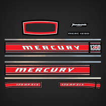 1968 Mercury 1250SS - 125 hp decal set 47864A1, 52705A1, 37-47864A1, 37-52705A1