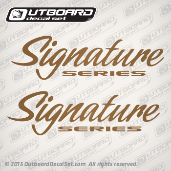 Sun Tracker signature series decal set Gold (Boat Decals)