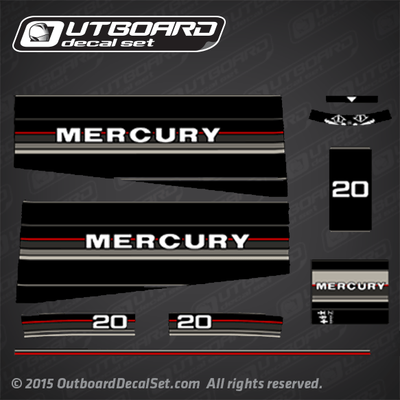 1986 MERCURY 20 hp Outboard decal set 13480A86
