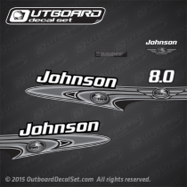 2001 Johnson 8.0 hp decal set Smoke Engines 0349072 5004404