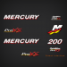 Mercury Racing 200 hp Optimax Pro Xs decal set